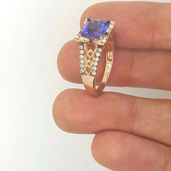 Le Vian Blueberry Tanzanite 2 ct.t.w.& diamond 3/8 ct.t.w. ring in 14K Rose Gold - Picture 5 of 10